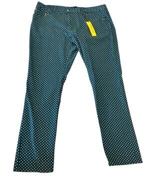 Stretchy Navy Jeans with White Polka Dots